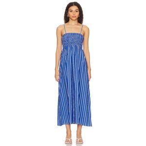 Faithfull The Brand Marieka Midi Dress - M - Blue Stripe